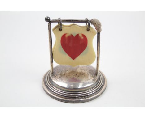 .925 sterling cribbage card game counter w/ ivorine