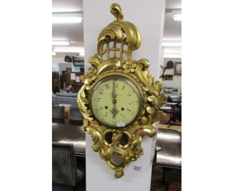 Ornate gilt mantle clock by John Holm of Stockholm - Working