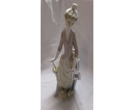 Lladro figure - Lady with dog