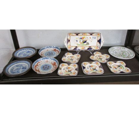 Shelf of china to include Burslem and Oriental