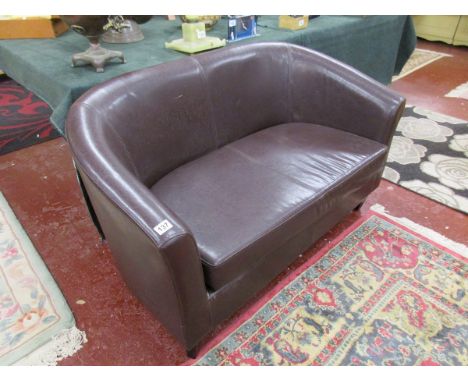 Small 2 seater faux leather sofa