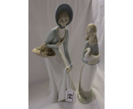 Lladro style figure with Nao figure