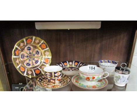 Shelf of China to include Royal Crown Derby and Royal Worcester etc