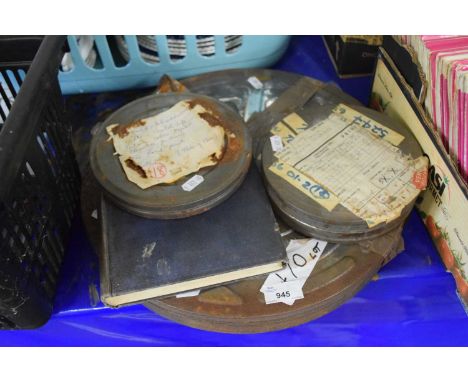 Mixed Lot: Three vintage film reels in tins