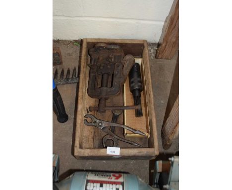 Box of assorted tools