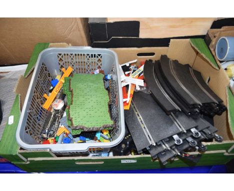 Quantity of assorted Scalextric tracks, Lego and other items
