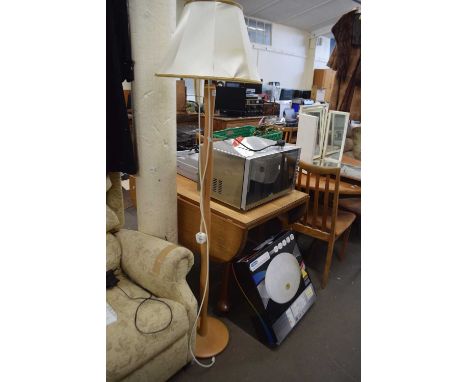 Standard lamp and cream shade