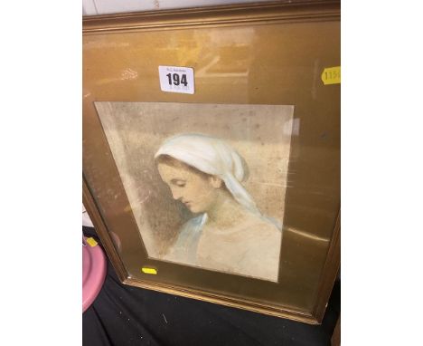 A framed watercolour portrait, Lady Edward taylor