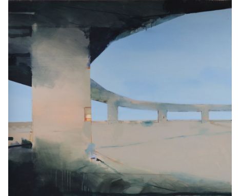 Chris Farrell (1971-), oil on canvas, 'Patch Grid', signed verso and dated 2000, 107 x 122cm, unframed
