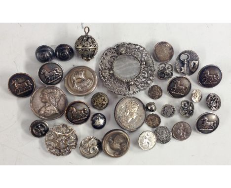 A set of six late Victorian/Edwardian Firmin and Sons livery buttons, moulded with a horse in relief, Patent 8905, stamped Fi