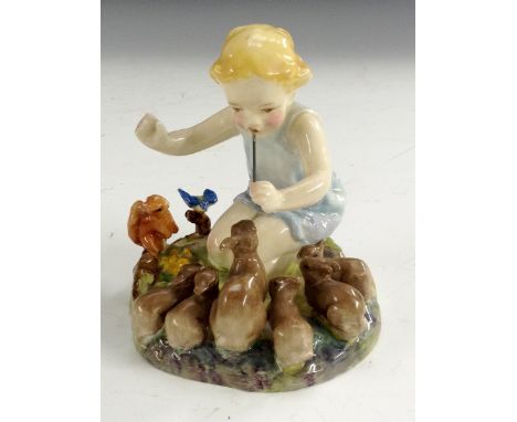 A Royal Worcester figure, Woodland Dance, modelled by F G Doughty, 10.5cm high, printed marks in black, model number 3076, da