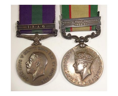 GSM 1918, 1 clasp Iraq (Condr J H White I.O.D.), VF; IGS 1936, 1 clasp North West Frontier 1936-37 (15751 Sepoy Maula Dad, 1-