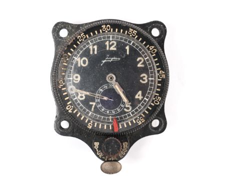 A Third Reich Luftwaffe cockpit clock by Junghans, of a type fitted to Me 109. Basically GC, movement AF, the minute hand det