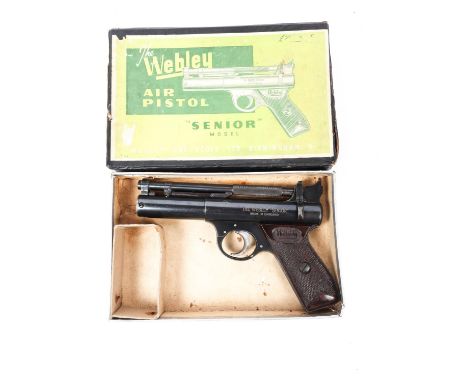 A good post war pre 1958 .22" Webley Senior air pistol, number 904, GWO &amp; VGC, retaining all original finish, in its orig