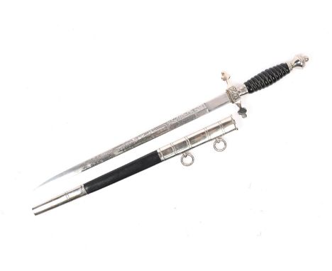 A good Third Reich pattern Fire Department dagger, the 13½" etched blade bearing "Original Eickhorn" mark, the hilt and scabb