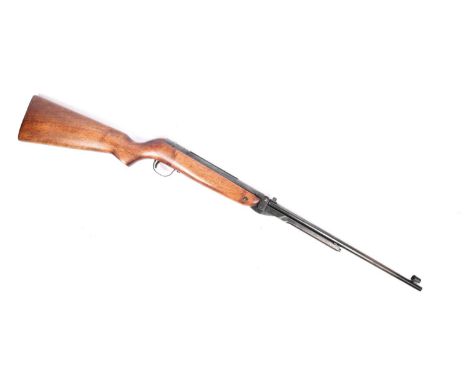 A .22" Webley Mk 3 underlever air rifle, No B601, walnut stock and plastic medallion in butt. GWO &amp; C (some light surface