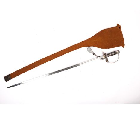 A rare Third Reich SS Police officer's sword by P.D. Krebs Solingen, with SS runes to the pommel, and SS mark below the hilt 