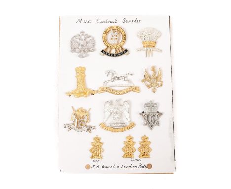 Twelve Cavalry officer's silvered/gilt/silvered &amp; gilt cap badges: K.D.G., Ryl. Scots Greys, Queen's Own Hussars, QC 5th 