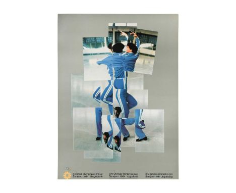 David Hockney RA (British 1937-), Skater (XIV Olympic Winter Games, Sarajevo, 1984), offset lithograph, unframed, 84.5 x 62cm