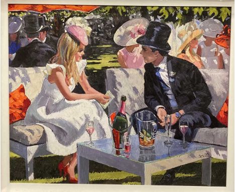 Sherree Valentine Daines (British 1959-), Ascot Glamour, signed with initials (lower right) numbered 32/195, embellished gicl