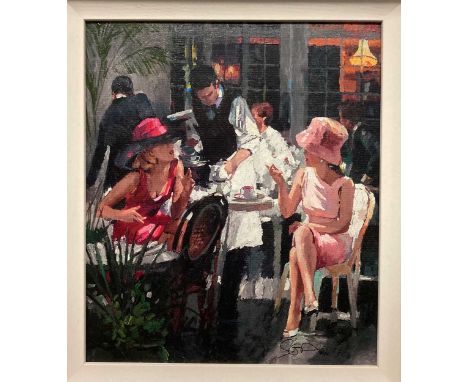 Sherree Valentine Daines (British 1959-), Cafe Royal, signed with initials (lower right), numbered 96/195, embellished giclee