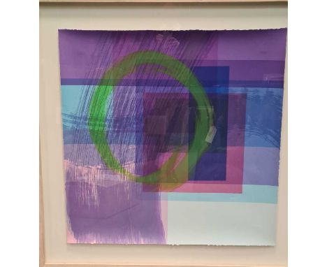 Brigitte Anne Hague (British Contemporary), Untitled Abstract, silkscreen, 90 x 90cm