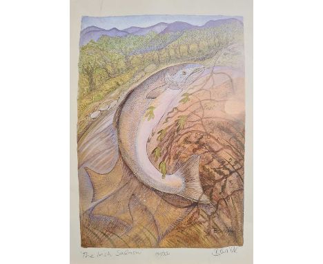 Pauline Bewick (Irish 1935-) The Irish Salmon, signed 'Bewick' (lower right); numbered 130/350 and bearing the artist's blind