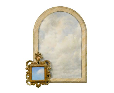 Michael Stennett (British 1946-2020) Cloud study, oil on an arched board, 52 x 34cm; another in a giltwood frame, 11 x 11cm P