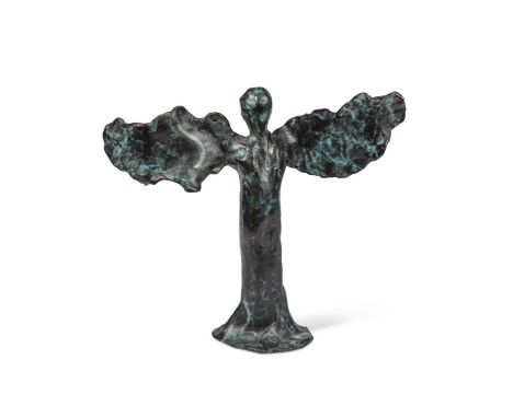 Caroline Stanley (British, born 1948), Angel, bronze, from the 'SculptorAngelicus' series, signed with initial heightened in 