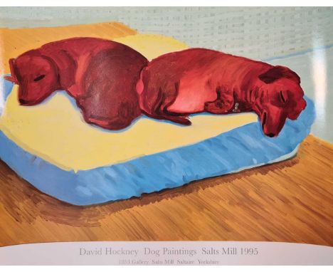 David Hockney OM, CH, RA (British 1937-), Dog Paintings, offset lithographic exhibition poster printed on gloss paper and pub