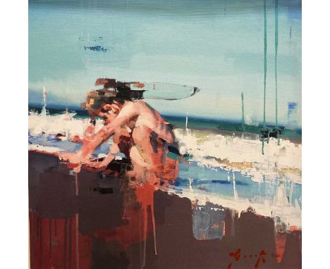 Christian Hook (British 1941-), La Caleta, signed 'Hook' (lower right) and numbered 3/195, giclee print on canvas laid to boa