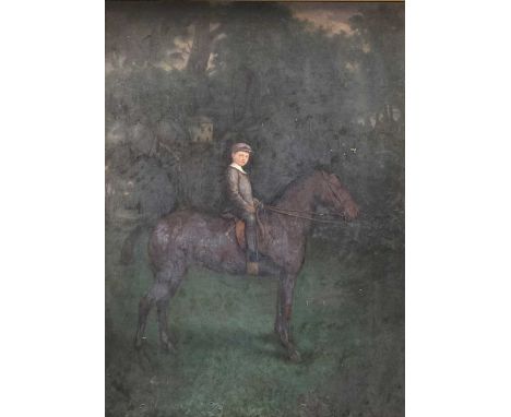 Ernest Gustav Girardot (1840-1904)Portrait of a young boy on horsebackoil on canvas 90 x 67cmProvenance: Landwade Hall, Exnin