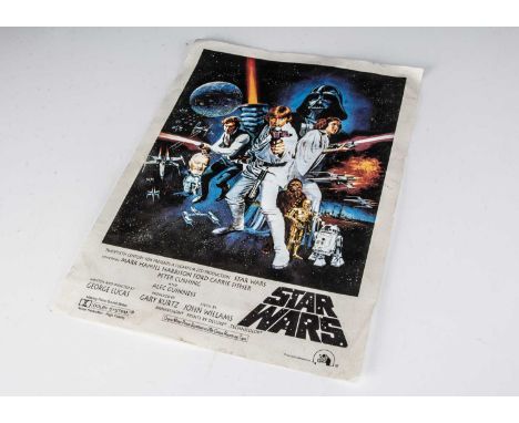 Star Wars Poster, original Star Wars - A New Hope Poster - A3 Size and on card - no border around picture and probably used f