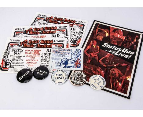 The Great British Music Festival Memorabilia, collection of items from the Music Festival at Olympia from 31st December 1975 