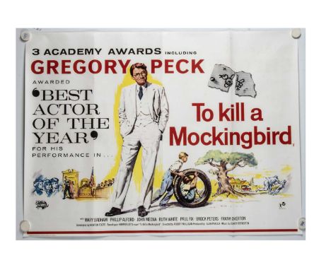 To Kill A Mockingbird (1964) Quad Poster, UK Quad poster for this film starring Gregory Peck based on the Harper Lee Novel - 
