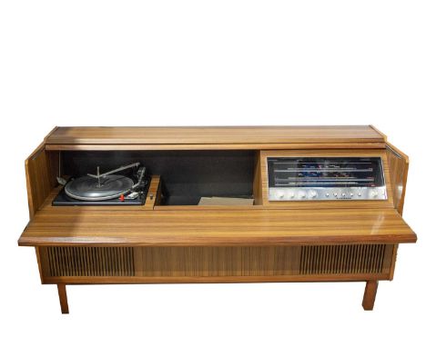 Ferguson Stereogram / Garrard Deck / LPs / 78s, Ferguson Stereogram model 3365 sapel veneered on legs (131cm x 42cm x 66cm) w