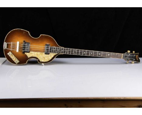 Hofner 500/1 Bass Guitar, Hofner 500/1 Bass Guitar - 'pots' indicate 1963 manufacture (stamped 250k 443) and other parts deta