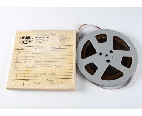 ELO / Electric Light Orchestra Studio Tape, 7 ½" ips Tape in De Lane Lee Music box titled Rough Mixes and showing the tracks 