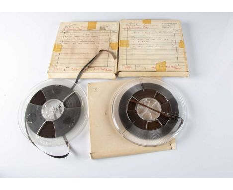 ELO / Electric Light Orchestra Studio Tapes, two 7 ½" ips Tape in De Lane Lee Music box for ELO - On The Third Day - Sides On