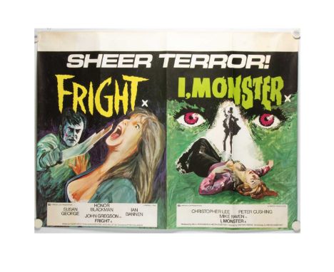 Fright / I Monster UK Quad Poster, UK quad for this Amicus / Fantala horror double bill - rolled with light fold lines and in