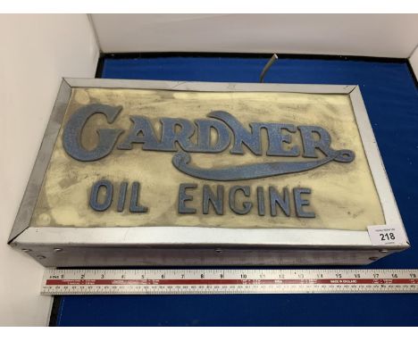 A GARDENER OIL ENGINE ILLUMINATED LIGHT BOX SIGN 