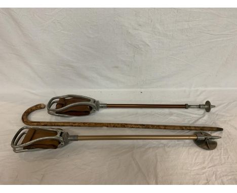 TWO SHOOTING STICKS AND A WALKING STICK 