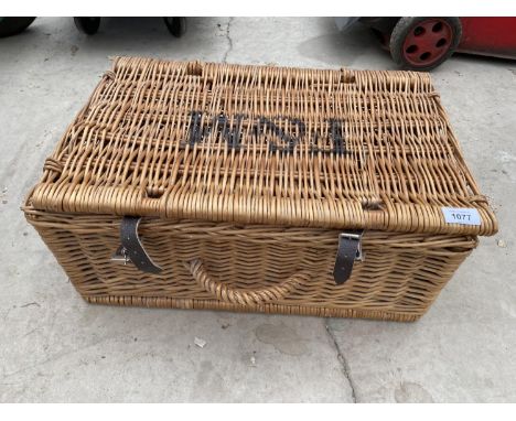 A FORTNUM AND MASON WICKER HAMPER 