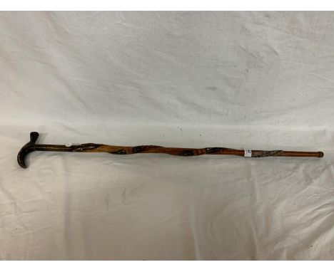 A SNAKE DESIGN WALKING STICK 