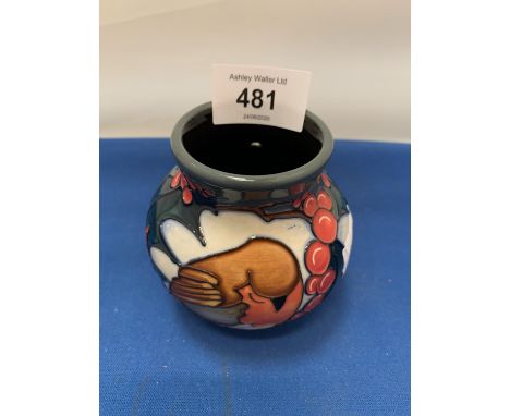 A MOORCROFT BRAVE SIR ROBIN VASE 3 UNCHES TALL 