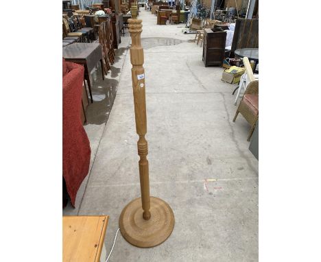 A PINE STANDARD LAMP 
