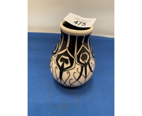 A MOORCROFT PEACOCK PARADE VASE 3 INCHES TALL 