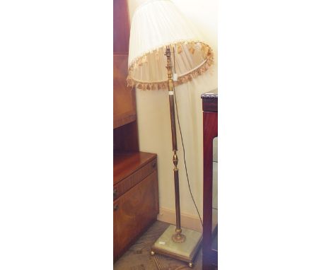 A Brass and Onyx standard lamp and two other lamps