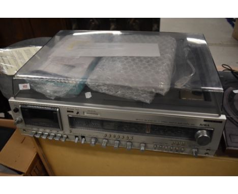 A vintage Aiwa music centre, pair of wharfedale speakers, stands etc