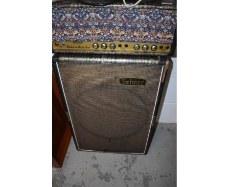 A rare vintage Selmer Treble N Bass 50 amp (working but some crackle) with Selmer 'David' cabinet